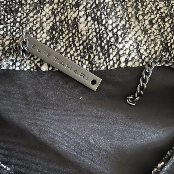 Elie Tahari Tweed Moto Jacket - Picture 4 of 6